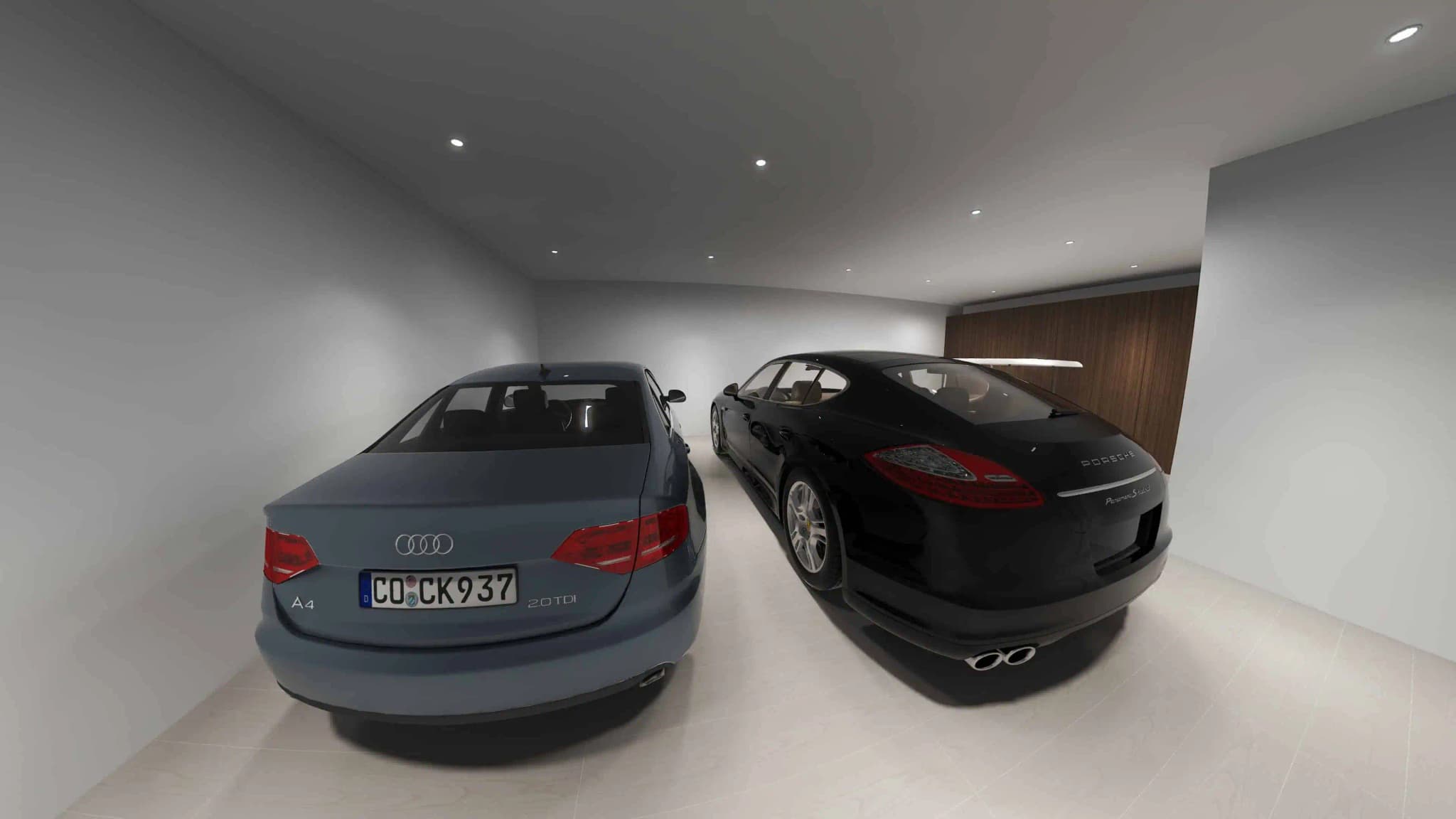 Two-car garage with ample space in the Luna model at Coronado development